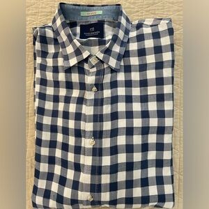 SCOTCH & SODA VACANZA Lightweight Gingham Check Print Shirt in Blue Size XL